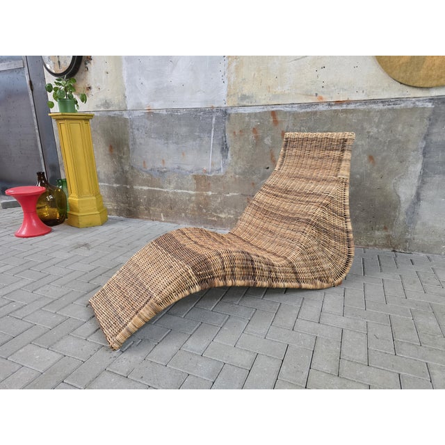 Vintage Wicker Chaise Longue by Carl Malmvall for Ikea, 1990s For Sale - Image 11 of 11