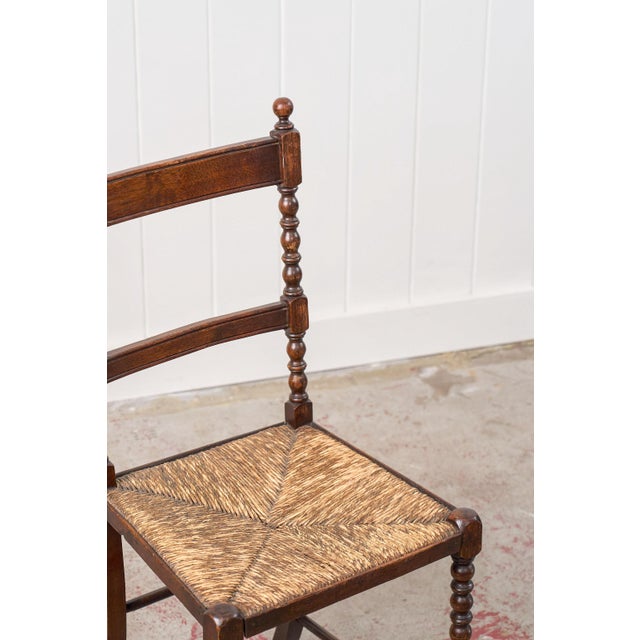 Wood Late 19th Century Petite Bobbin Rush Chair For Sale - Image 7 of 11
