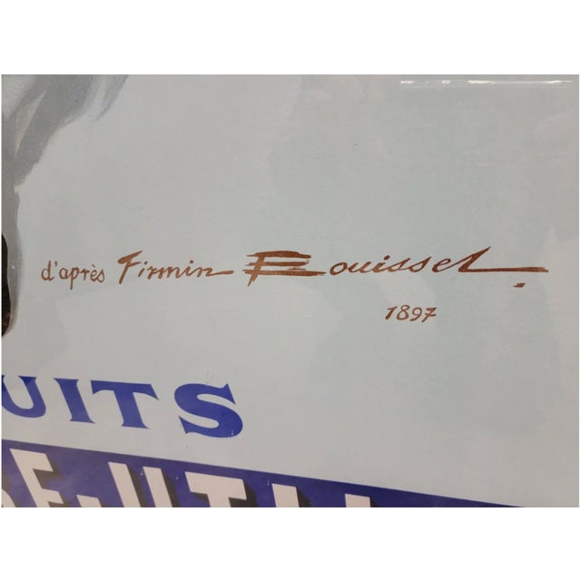 Vintage Art Nouveau French Lithograph Advertising Poster for 'Lulu Biscuits Lefevre-Utile' by Firmin Bouisset For Sale - Image 4 of 8