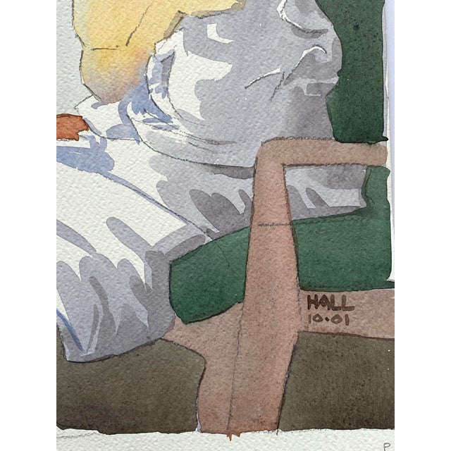 Abstract Original Double Sided Male Nude Watercolor Painting by Jon Hall 2001 For Sale - Image 3 of 6