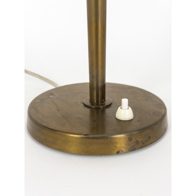 1940s Sculptural Brass and Petrol Desk Lamp by Harald Notini for Böhlmarks, 1950s For Sale - Image 5 of 10
