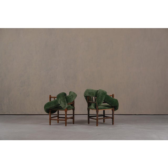 Vintage Bobbin Chairs from Corina Olaru, Holland, 1930s, Set of 2 For Sale - Image 3 of 12