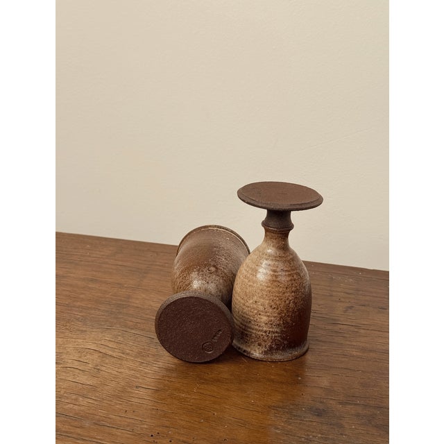 Danish Goblets in Pottery Stoneware, 1984, Set of 2 For Sale - Image 6 of 7