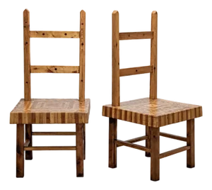 Late 20th Century American Folk Art Parquet Chairs