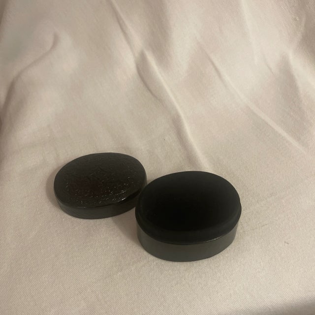 Mid 20th Century Italian Embossed Leather Oval Box For Sale - Image 5 of 6