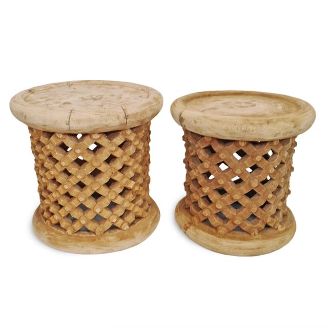 Mid 20th Century Mid 20th Century Vintage Raw Bamileke Wood Side Table For Sale - Image 5 of 6