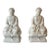 Pair of Vintage White Glazed Porcelain Buddha Figures For Sale