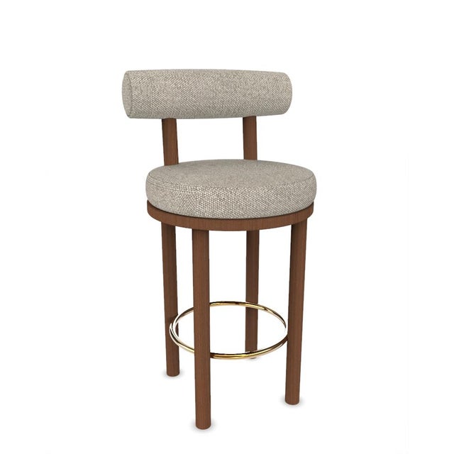 Contemporary Collector Modern Moca Bar Upholstered in Safire 4 Fabric and Smoked Oak by Studio Rig For Sale - Image 3 of 7