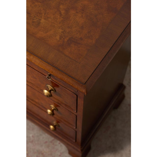 Pair of Georgian Style Burl Bedside Chests For Sale - Image 9 of 13