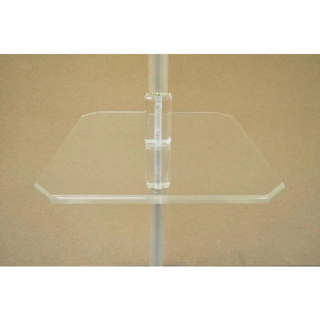 Vintage Mid Century Modern Clear Lucite Occasional Accent Floor Lamp Side Table For Sale - Image 4 of 8