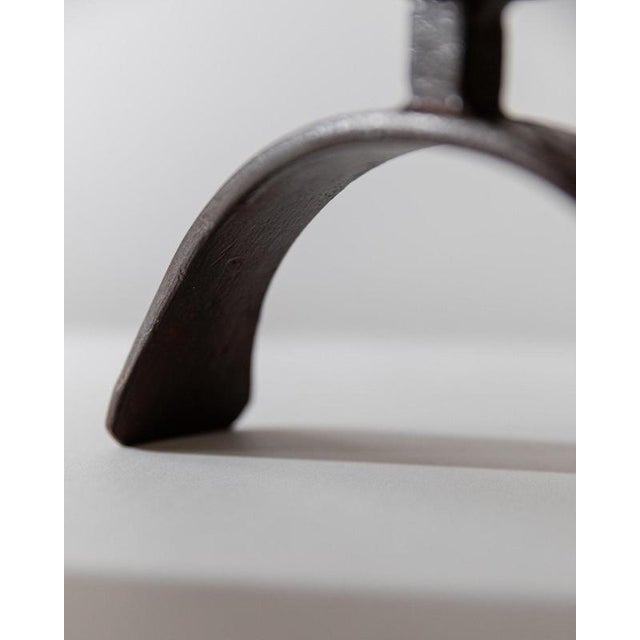 Mid-Century Sculptural Hand-Forged Iron Candleholder, 1960s For Sale - Image 10 of 12
