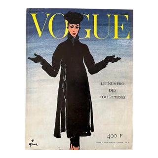 1955 Authentic Vintage Vogue Paris Cover Dated September 1955 by Rene Gruau, Not Framed, Not Matted For Sale