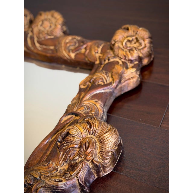 Spectacular One of a Kind Sculptural Oversized Architectural Carved Wall Mirror in the Style of John-Richard & Maitland-Smith For Sale - Image 9 of 11
