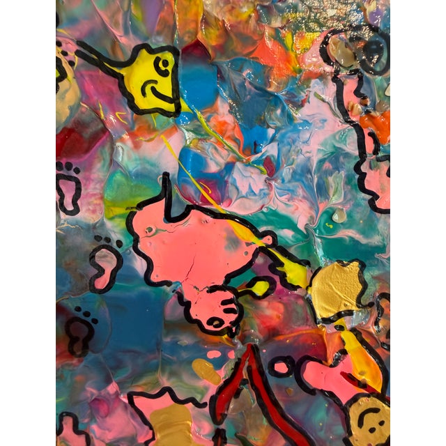2020s Serg Graff "Whose Tracks" Abstract Painting Framed Outsider Art Coa For Sale - Image 5 of 9