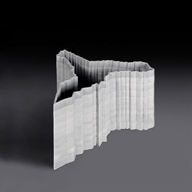 Stripes D5 Decorative Vase in Bardiglio Marble by Bufalini Marmi For Sale - Image 11 of 12