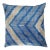 Contemporary Blue & Ivory Handmade Silk Throw Pillow With Down Insert For Sale