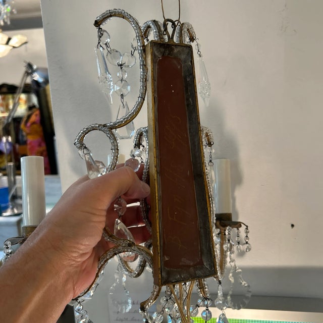 Antique 19th Century Classic European Crystal Sconces - a Pair For Sale - Image 11 of 12