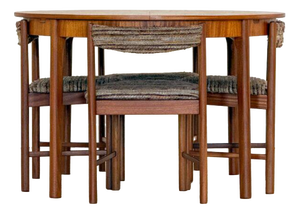 Small Round Extending Dining Table and Chairs by Tom Robertson for Mcintosh, 1970s, Set of 5