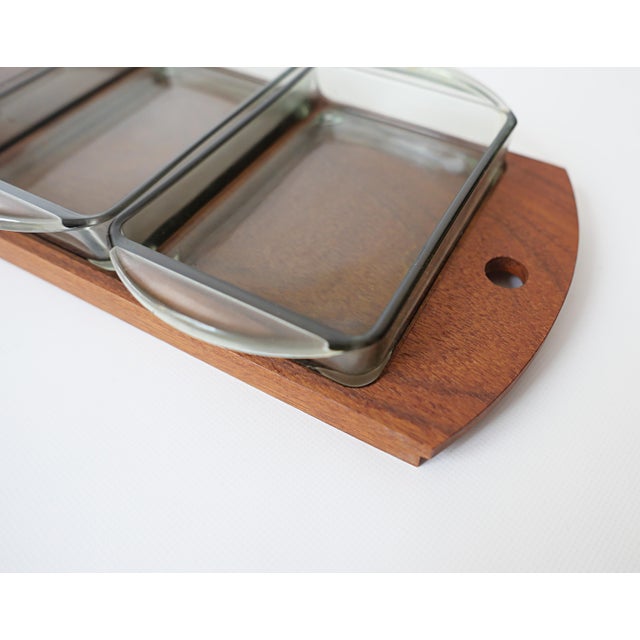 1970s Scandinavian Teak Appetizer Tray and Dishes, Denmark, 1970s, Set of 5 For Sale - Image 5 of 15