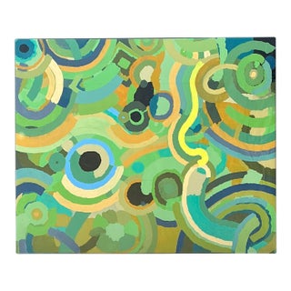 Vintage Monumental Original Abstract Oil on Canvas For Sale