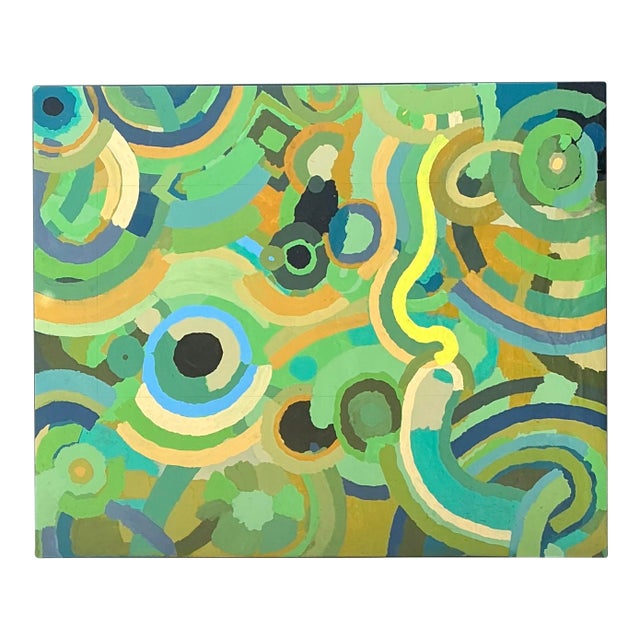 Vintage Monumental Original Abstract Oil on Canvas For Sale