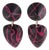 Marc Labat Paris Geometric Pink and Black Resin Clip Earrings For Sale