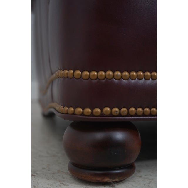 Burgundy Hancock & Moore Burgundy Leather Loveseat Sofa For Sale - Image 8 of 18