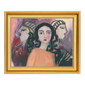 Ancient World Fresco Inspired Abstract Multi Figurative Oil Painting by Alexandra Swistak