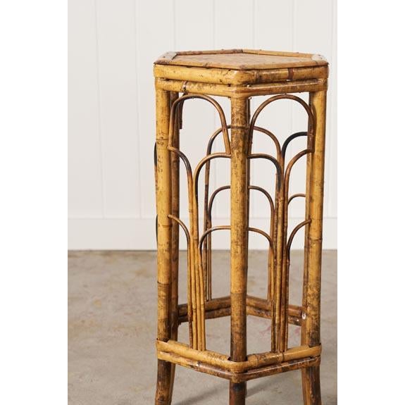 19th Century English Colonial Hexagonal Bamboo Plant Stand For Sale In Charleston - Image 6 of 9