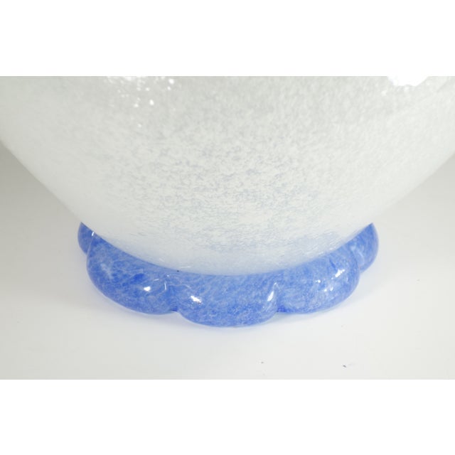 White and Blue Pulegoso Murano Glass Vase from Seguso, 1930s For Sale - Image 6 of 8