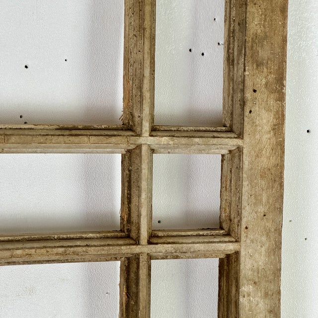 Mondrain Inspired Architecturally Salvaged Grill Style Tall Wood Window Frame For Sale - Image 10 of 13