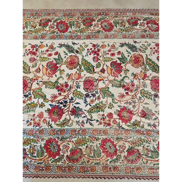 Antique Indian block printed cotton textile panel, dating to the second half of the 19th century. The textile is composed...