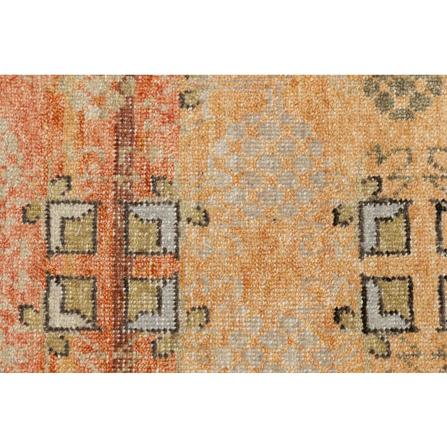 Transitional Khotan Patterned Wool Rug in Earthy Terracotta, Gold, and Sage For Sale - Image 9 of 13
