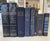 Decorative Blue Book Set - Curated Navy and Gold Literary Collection - Vintage American Dictionary & Oxford Books Please...
