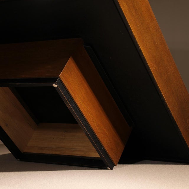 Oak & Etched Metal Coffee Table by Heinz Lilienthal, Germany, 1970s For Sale - Image 9 of 17