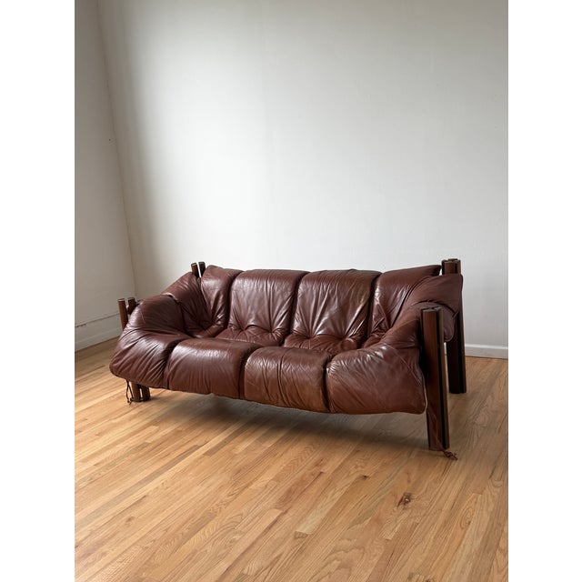 Percival Lafer Vintage Mp-211 Chocolate Brown 3-Seater Sofa Attributed to Percival Lafer For Sale - Image 4 of 5