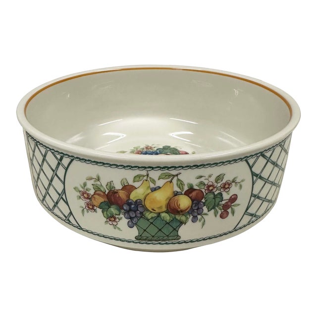 Vintage Porcelain Serving Bowl in the "Basket" Pattern by Villeroy & Boch. For Sale
