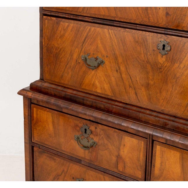 Brown George II Walnut and Featherbanded Chest on Chest For Sale - Image 8 of 10