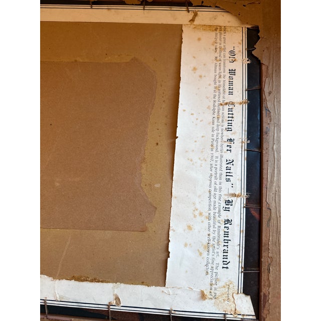 1910s Pair of Early 20th Century Dutch-Style Decorative Prints After Rembrandt, Original Giltwood Frames For Sale - Image 5 of 6