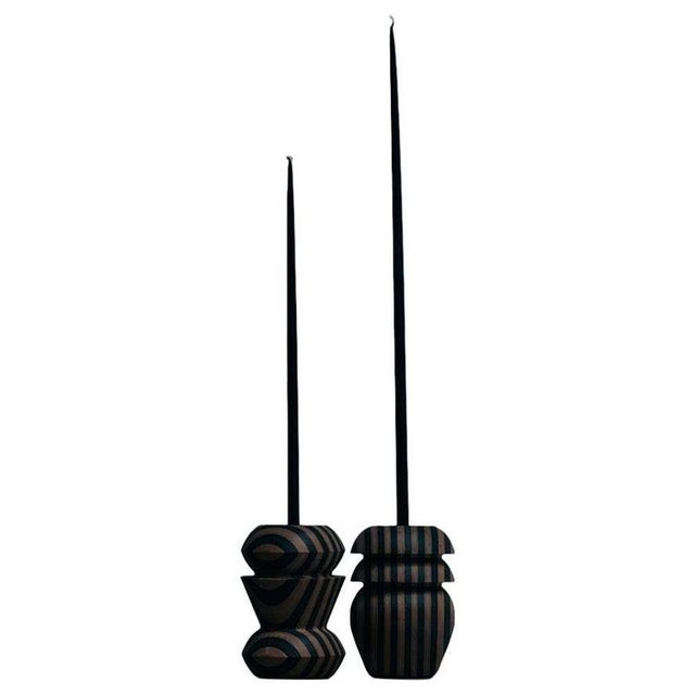 Matek Stria Candleholders in Recycled Composite by Project Materia, Set of 2 For Sale - Image 14 of 14