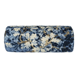 Scalamandre 21" x 7" Bois De Chene Bolster Pillow in Ultramarine For Sale