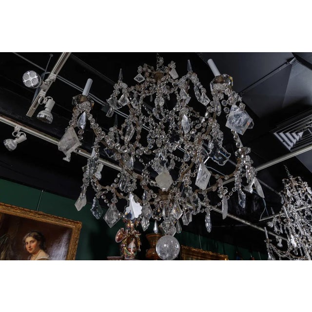 Early 20th Century Pair of French Rock Crystal and Glass Chandeliers For Sale - Image 11 of 12