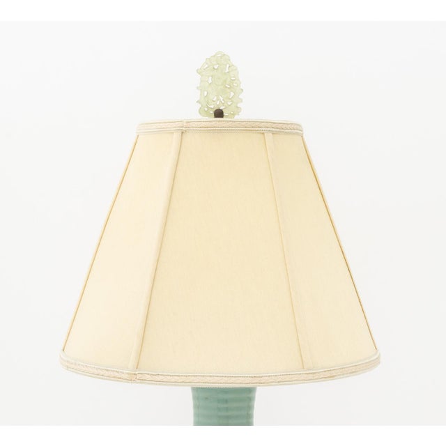 Chinese Chinese Celadon Glazed Vase Mounted as a Lamp For Sale - Image 3 of 7