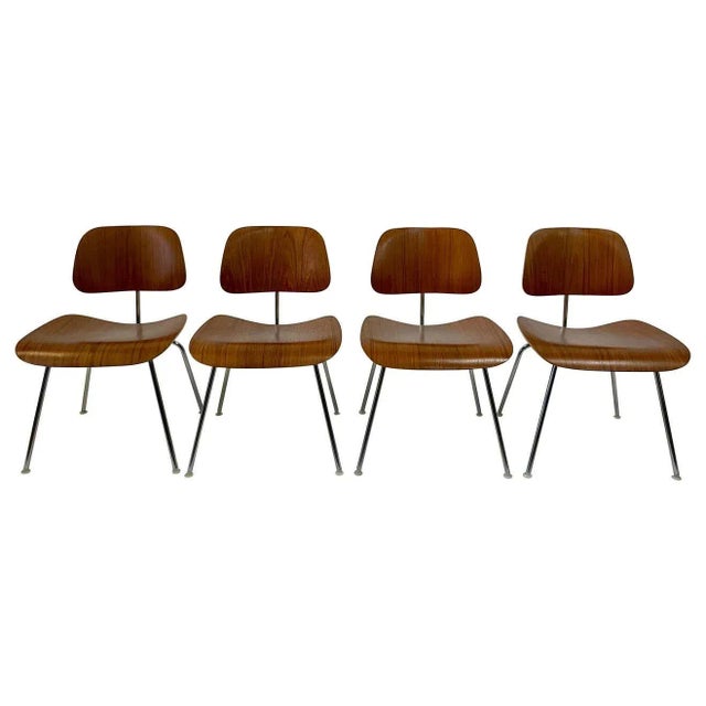 Early Set of Charles and Ray Eames for Herman Miller Chairs in Zebrawood For Sale - Image 10 of 10