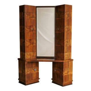 Striped Burl Dressing Cabinet, 1940s For Sale