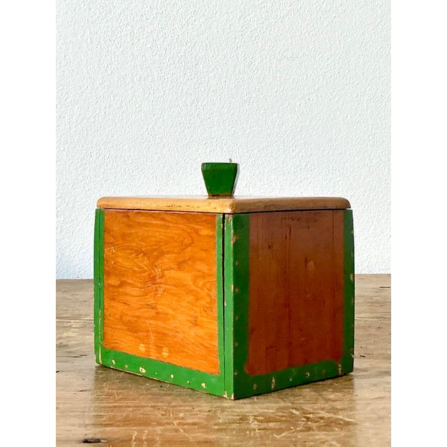 Wood Vintage Boho Primitive Wood Box For Sale - Image 7 of 12