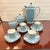 Noritake Robin's Egg Blue, White and Black Stripe Demitasse Set Service for 4 Signed. For Sale - Image 11 of 11
