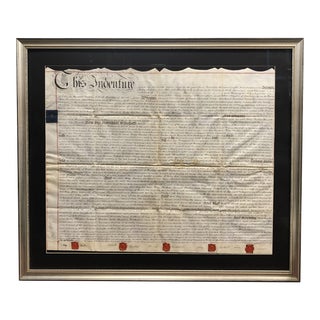 Early 19th Century British Land Deed, Framed For Sale