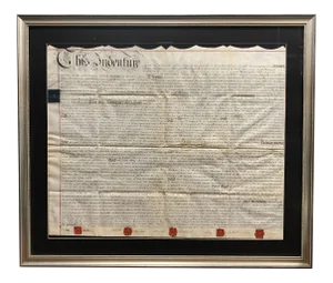 Early 19th Century British Land Deed, Framed