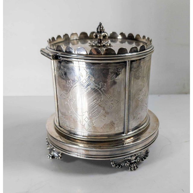 19th Century 19th Century English Sheffield Silverplate Biscuit Jar For Sale - Image 5 of 15